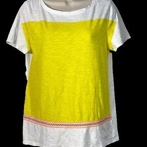 Womens M TOMMY HILFIGER Boyfriend Fit Yellow Top!